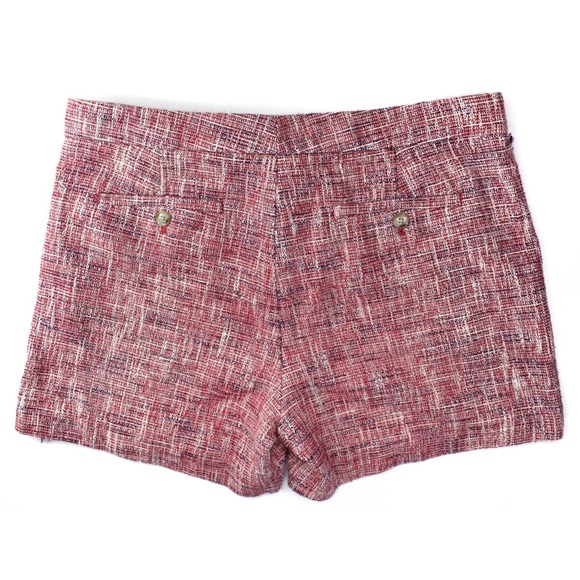 Banana Republic Red Textured Linen Look Frayed Detailing Boho Shorts 8 - Picture 4 of 6